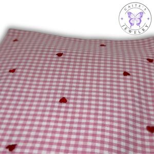 Handmade Small Book/Kindle Sleeve with an Embroided Hearts Fabric